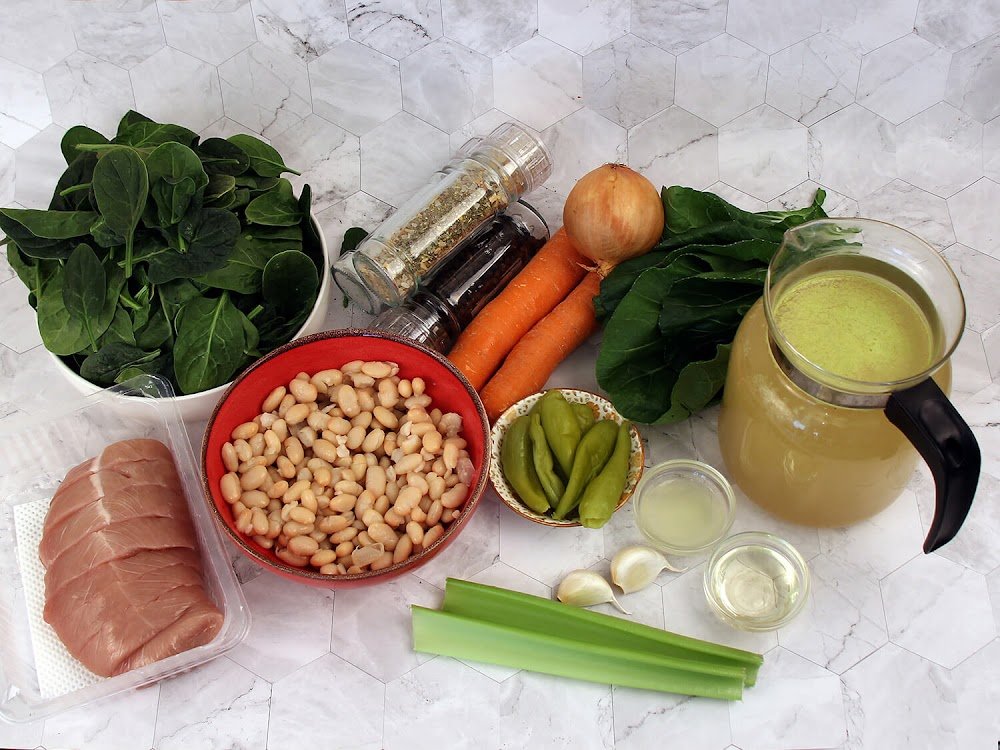 Ingredients -Lemony Ground Turkey White Bean Soup Recipe