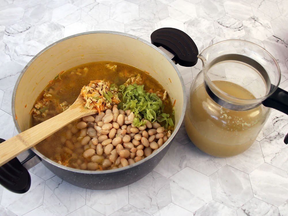 Build the Soup Base  -Lemony Ground Turkey White Bean Soup Recipe
