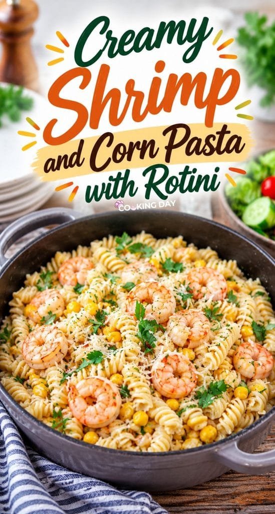 Creamy Shrimp and Corn Pasta with Rotini