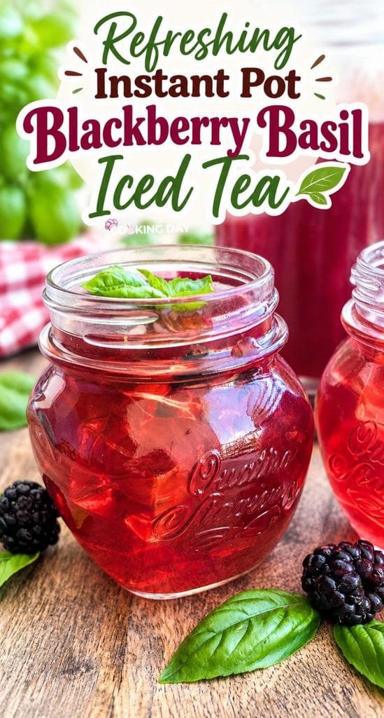 Refreshing Instant Pot Blackberry Basil Iced Tea