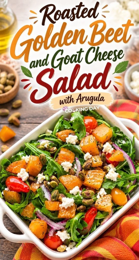 Roasted Golden Beet and Goat Cheese Salad with Arugula