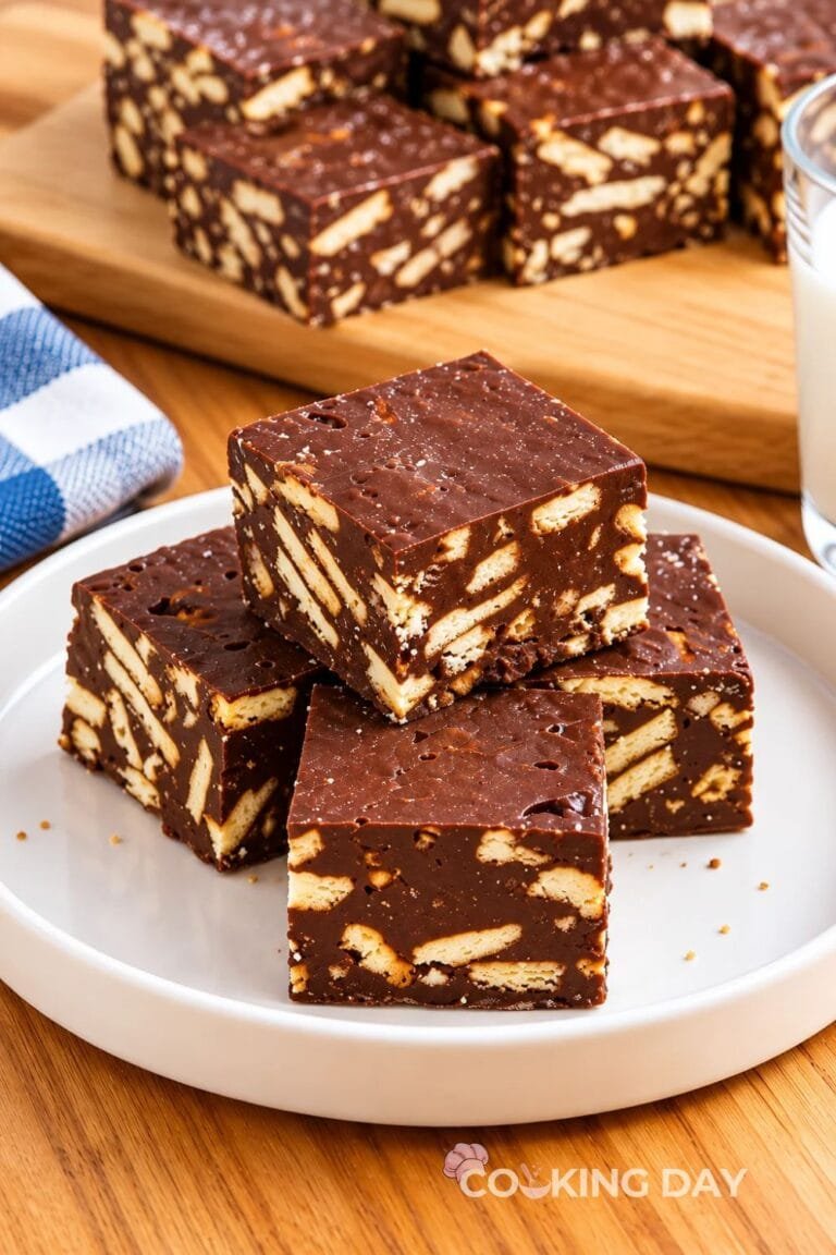 South African Chocolate Fudge with Marie Biscuits