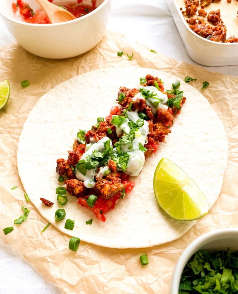 Assemble Tacos- BBQ Tofu Tacos with Herbed Sour Cream Recipe