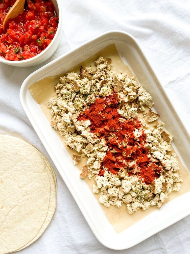 Season the Tofu -BBQ Tofu Tacos with Herbed Sour Cream Recipe