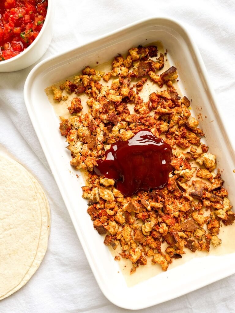 Toss with Sauce- BBQ Tofu Tacos with Herbed Sour Cream Recipe
