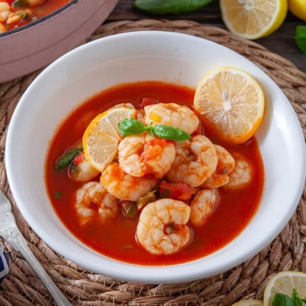 Bloody Mary Style Poached Shrimp - A Cocktail-Inspired Seafood Feast