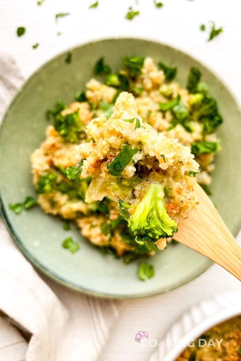 Broccoli And Cheddar Quinoa Gratin- Cozy, Cheesy, and Comforting