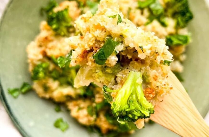 Broccoli And Cheddar Quinoa Gratin- Cozy, Cheesy, and Comforting