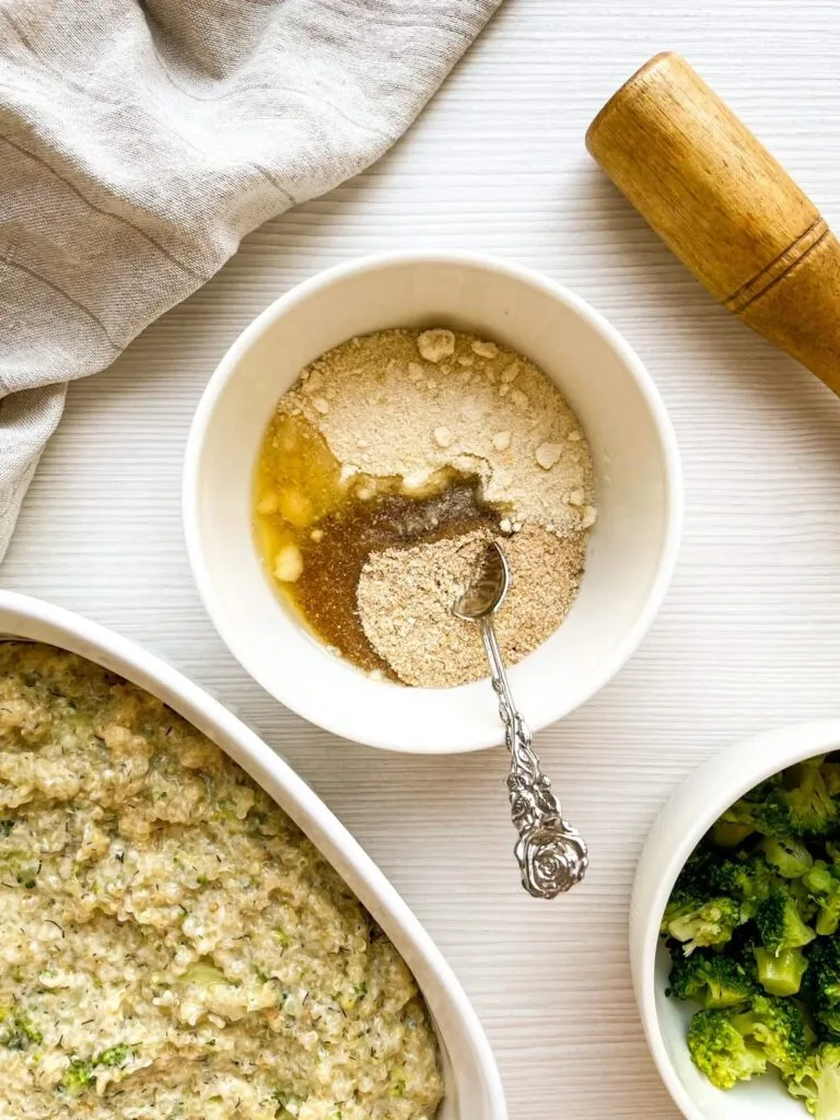 Make the Topping - - Broccoli And Cheddar Quinoa Gratin