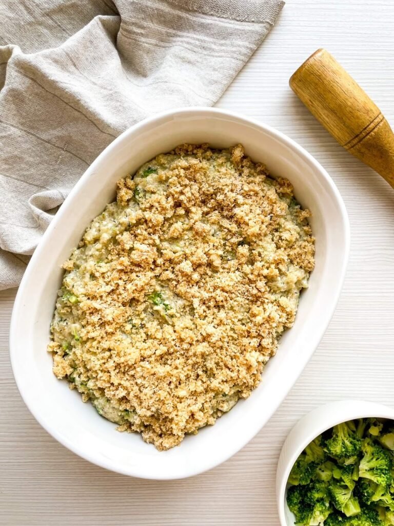 Bake Until Golden - Broccoli And Cheddar Quinoa Gratin