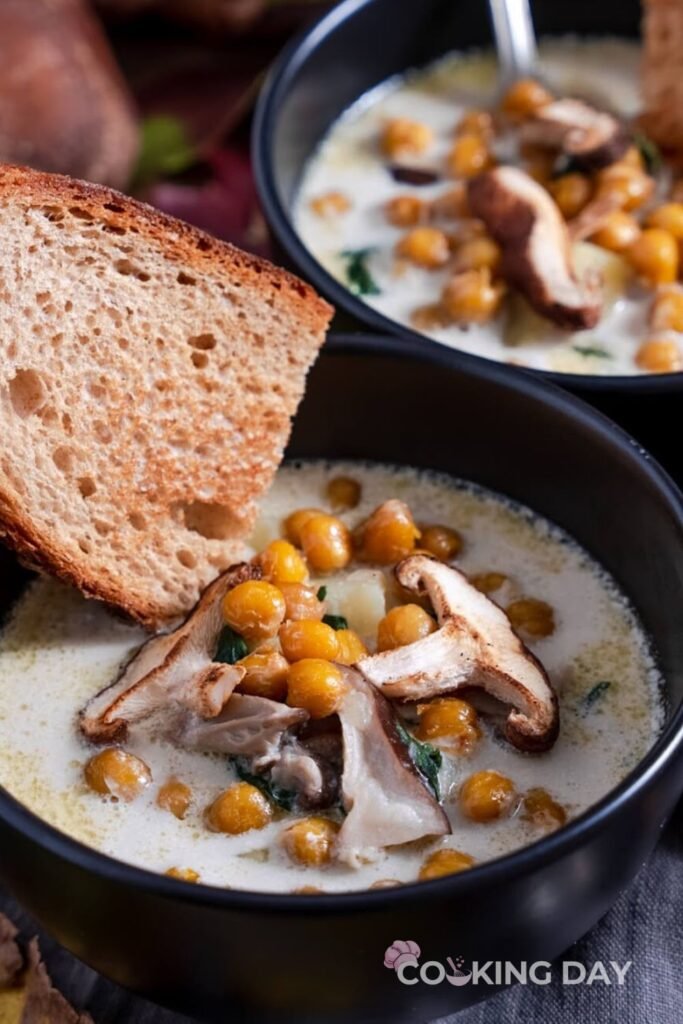 Creamy Hearty Winter Soup with Crispy Chickpeas
