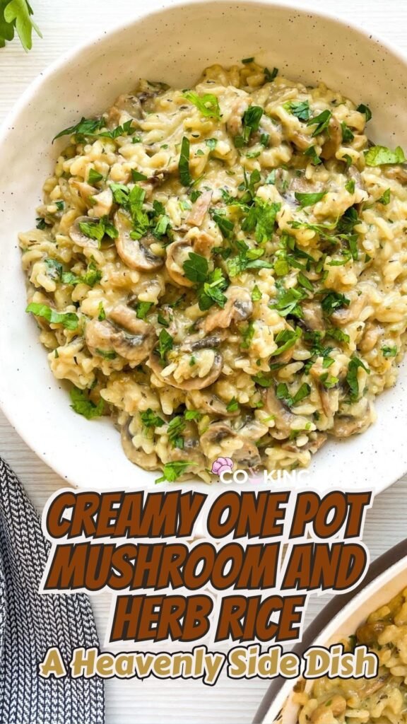 Creamy One Pot Mushroom And Herb Rice – A Heavenly Side Dish