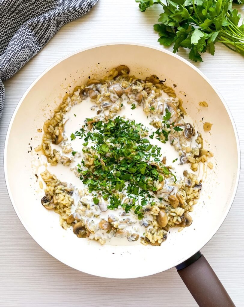 Serve Hot -Heavenly Creamy One Pot Mushroom and Herb Rice