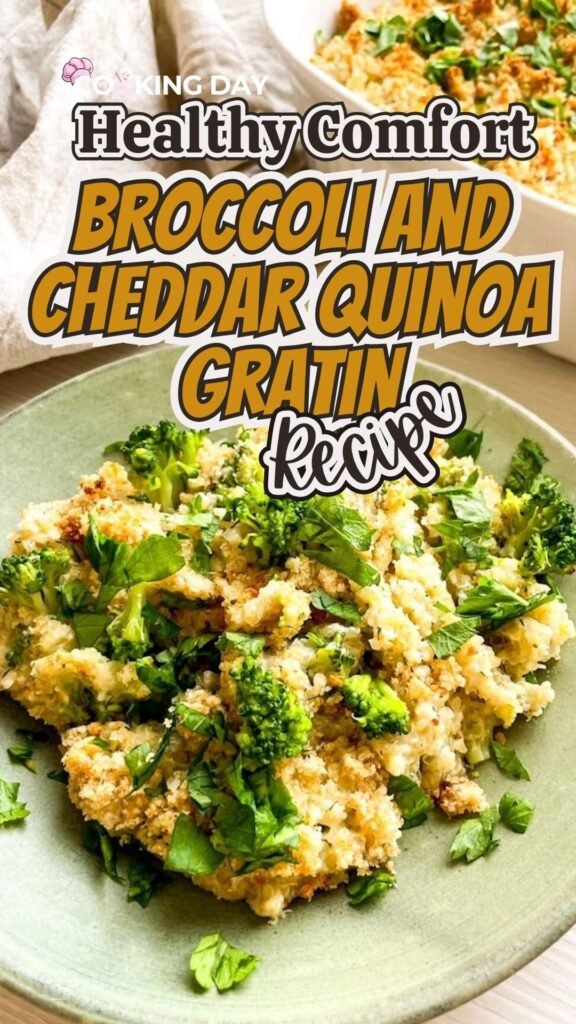 Healthy Comfort Broccoli and Cheddar Quinoa Gratin Recipe