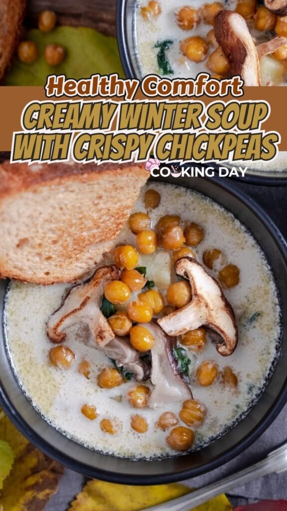 Healthy Comfort: Creamy Winter Soup with Crispy Chickpeas