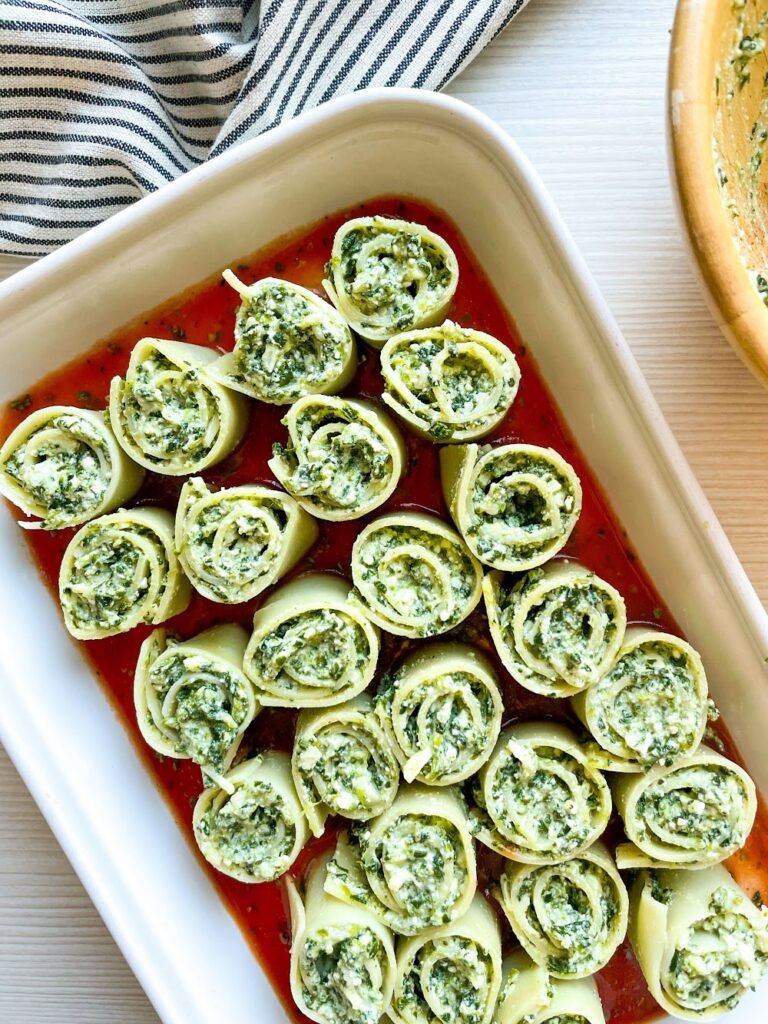 Assemble the Dish-Cheesy Spinach Ricotta Lasagna Roll Ups Recipe