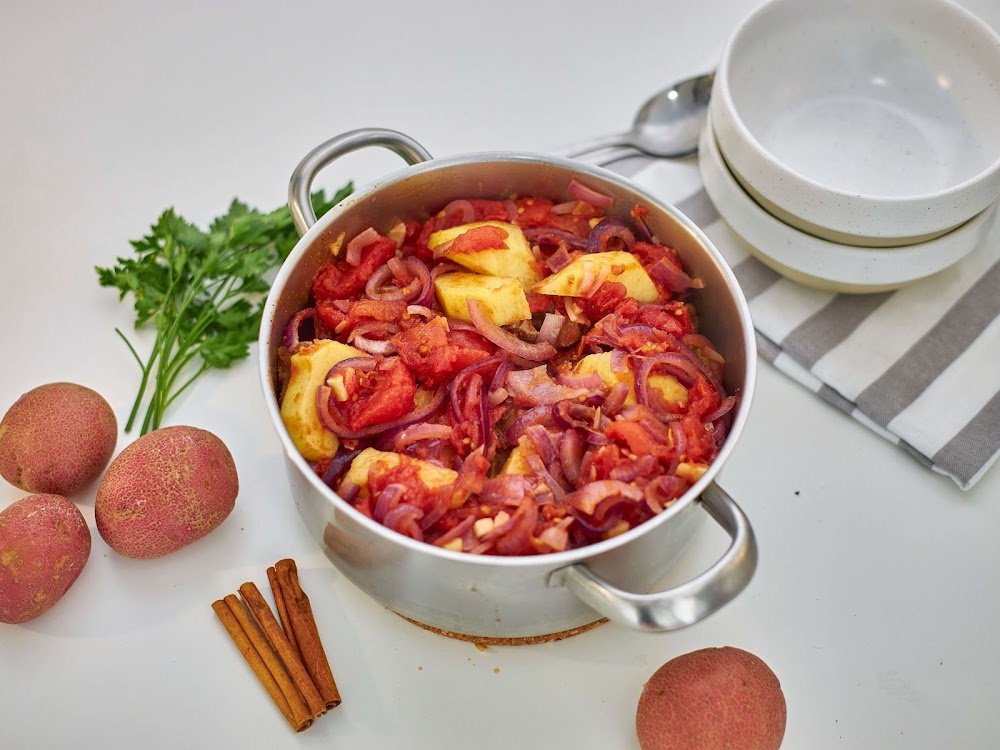 Assemble the Stew -How to Make Portuguese Beef Stew