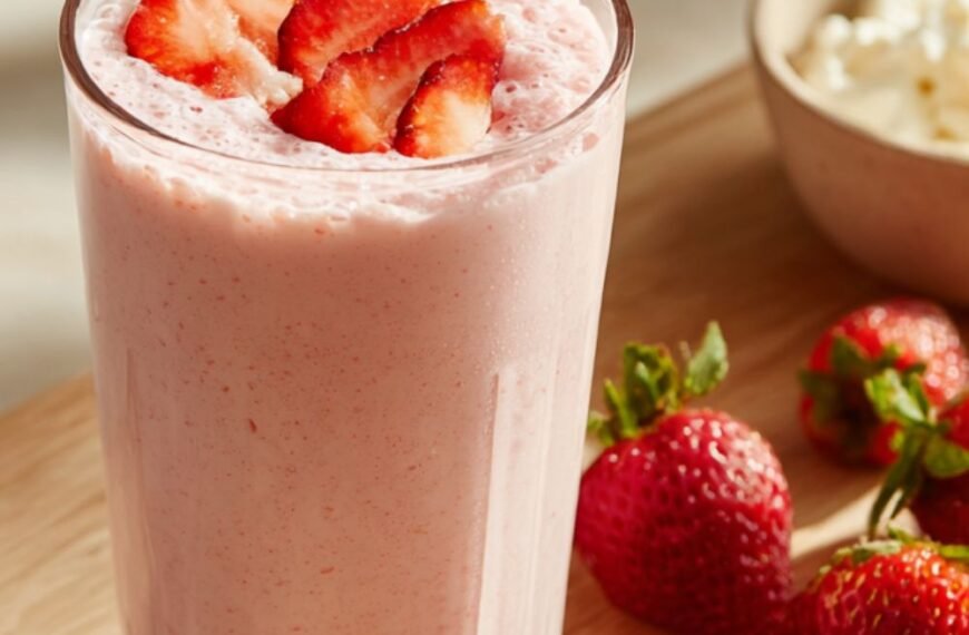 Sweet Creamy Strawberry Yogurt Smoothie – The Perfect Refreshing Drink for Any Time of Day