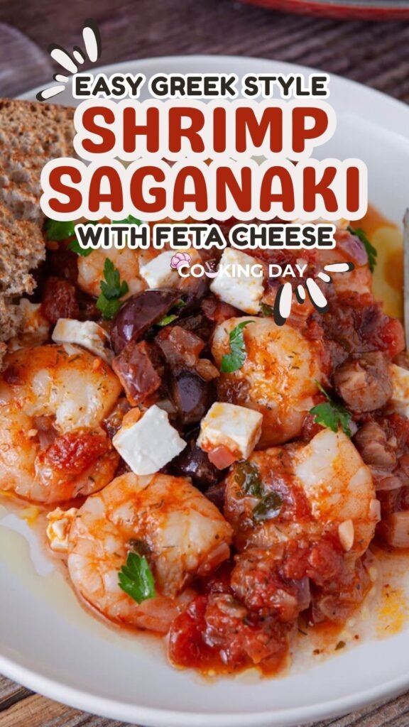 Easy Greek Style Shrimp Saganaki with Feta Cheese