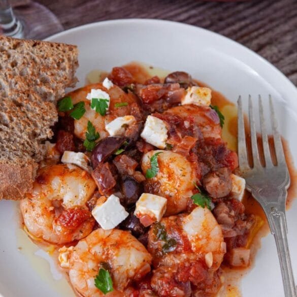 Easy Shrimp Saganaki with Feta and Tomato Sauce – Quick Mediterranean Dinner
