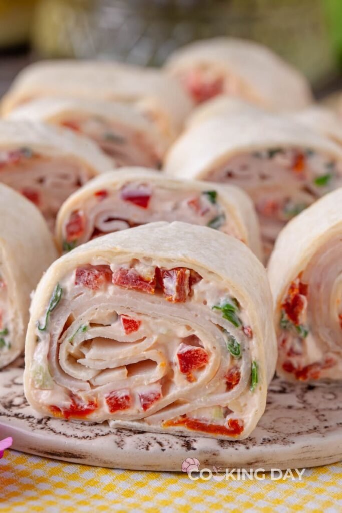 Easy Turkey Tomato Pinwheels (Creamy No Cook Appetizer)