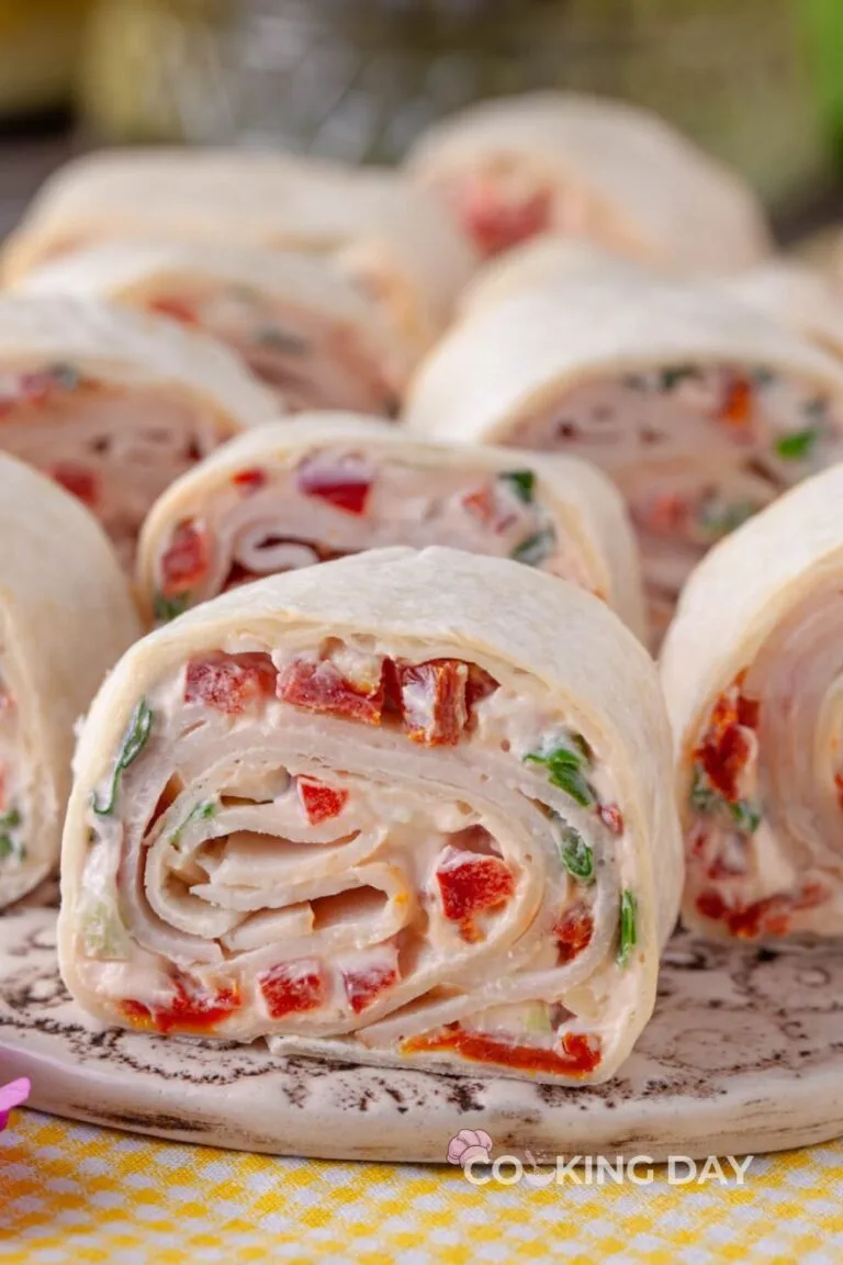 Easy Turkey Tomato Pinwheels (Creamy No Cook Appetizer)