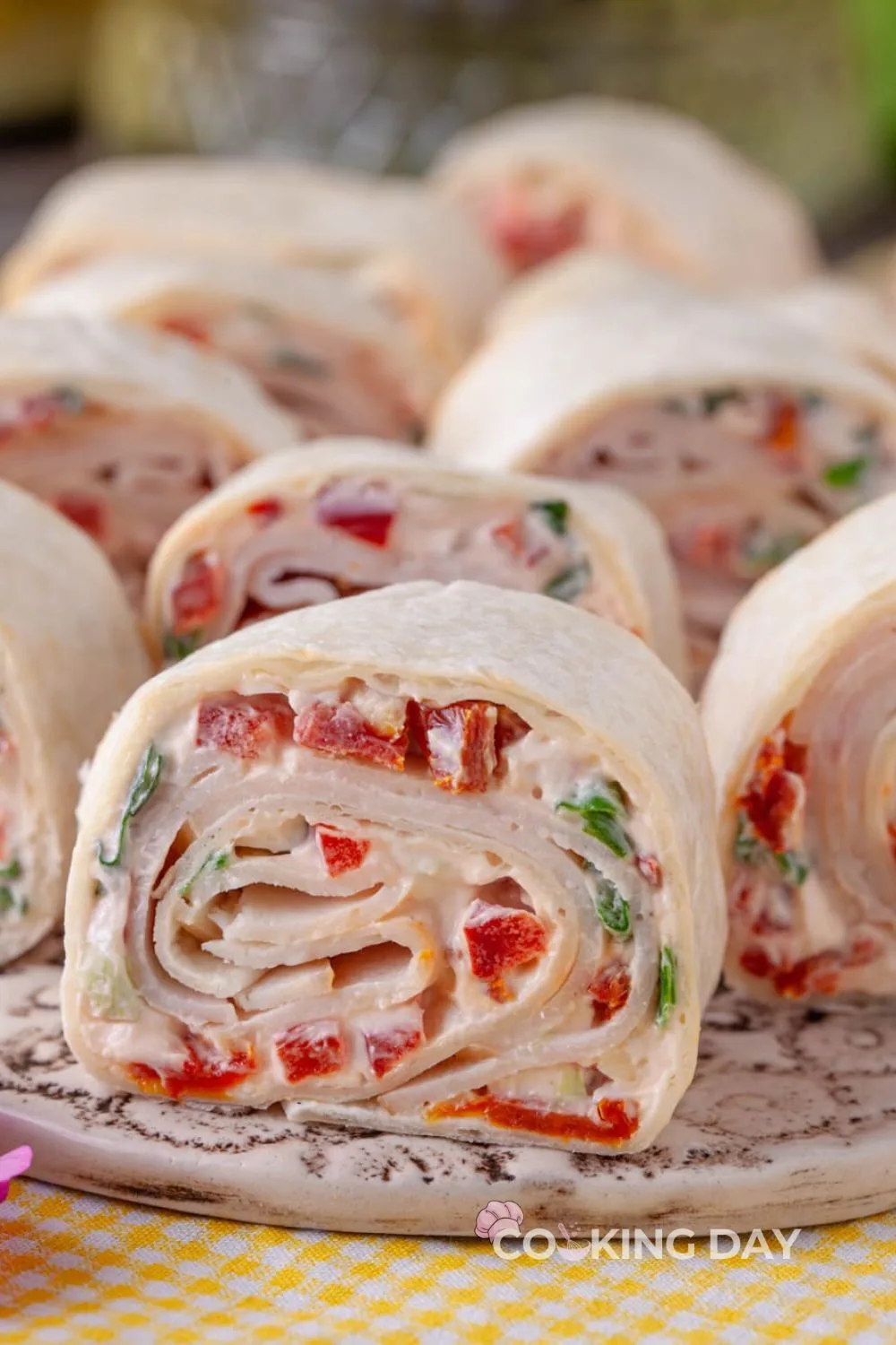 Easy Turkey Tomato Pinwheels (Creamy No Cook Appetizer)