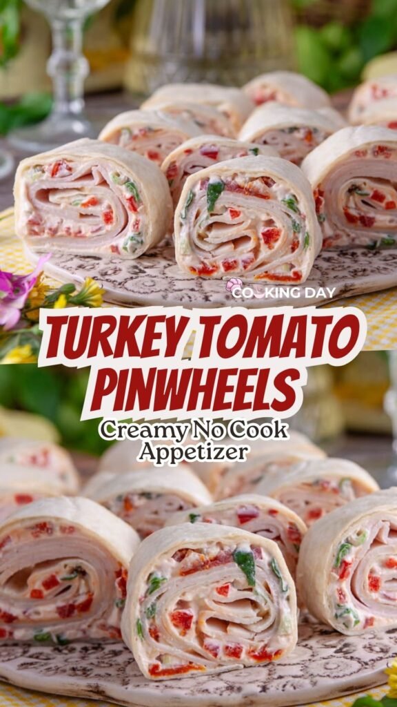 Easy Turkey Tomato Pinwheels – Creamy No Cook Appetizer