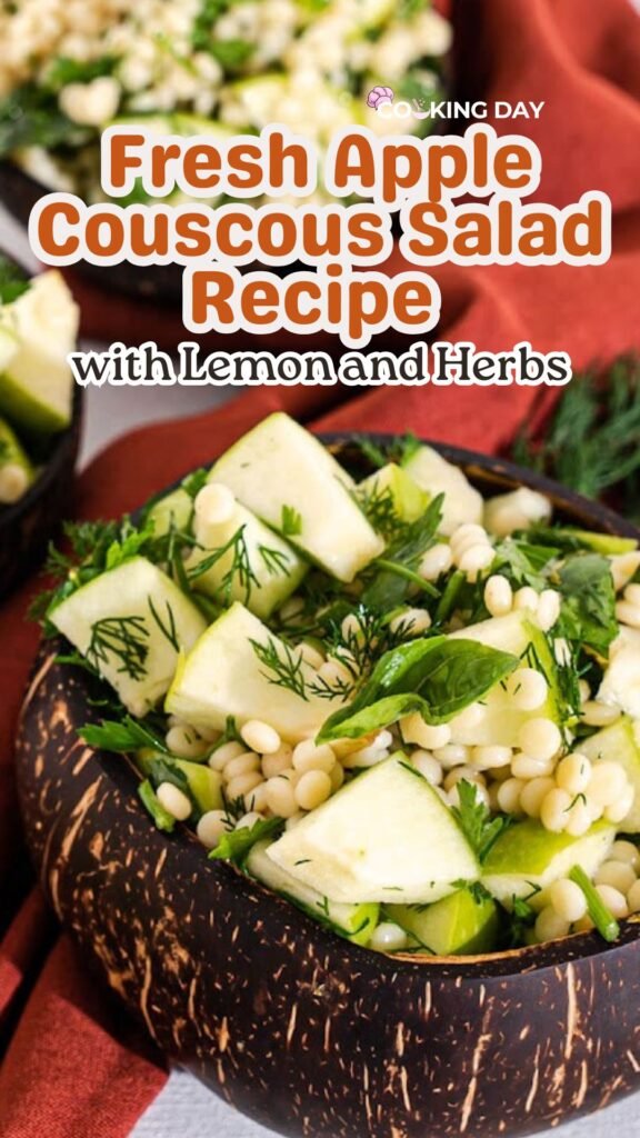 Fresh Apple Couscous Salad Recipe with Lemon and Herbs