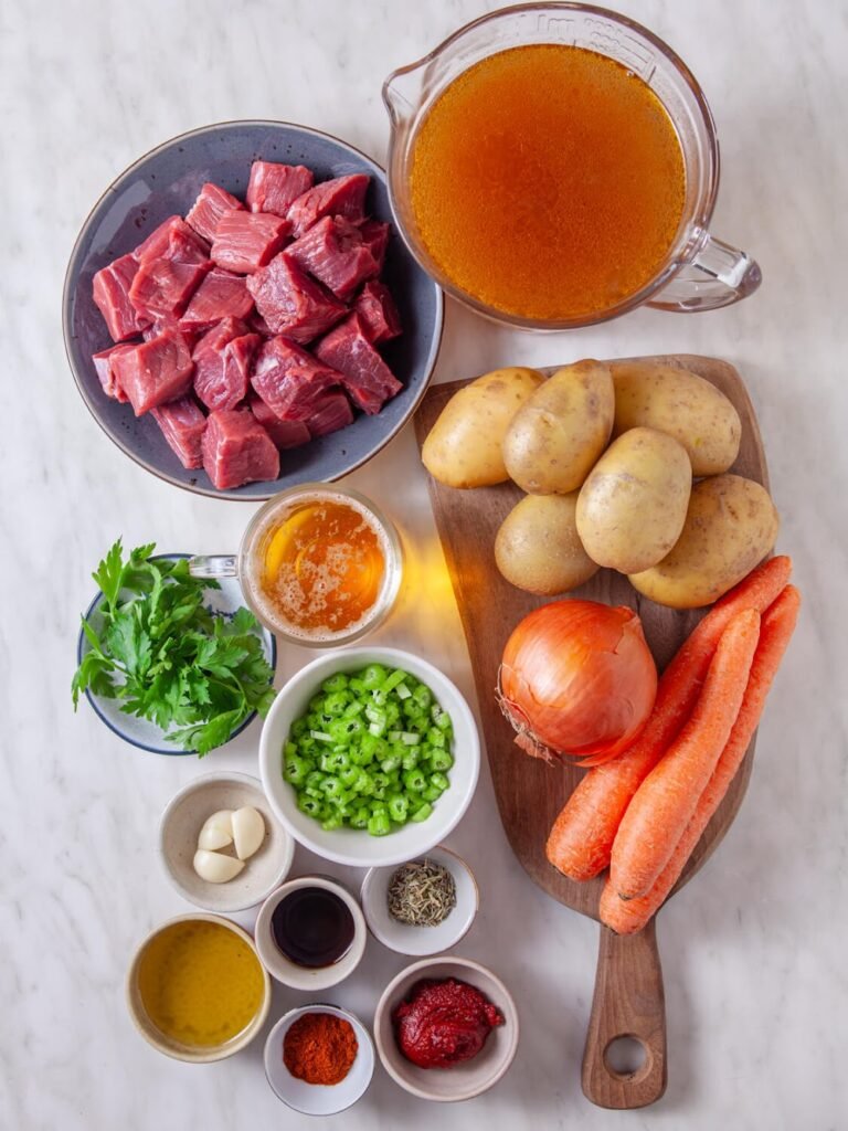 Ingredients for Lager Beef Stew