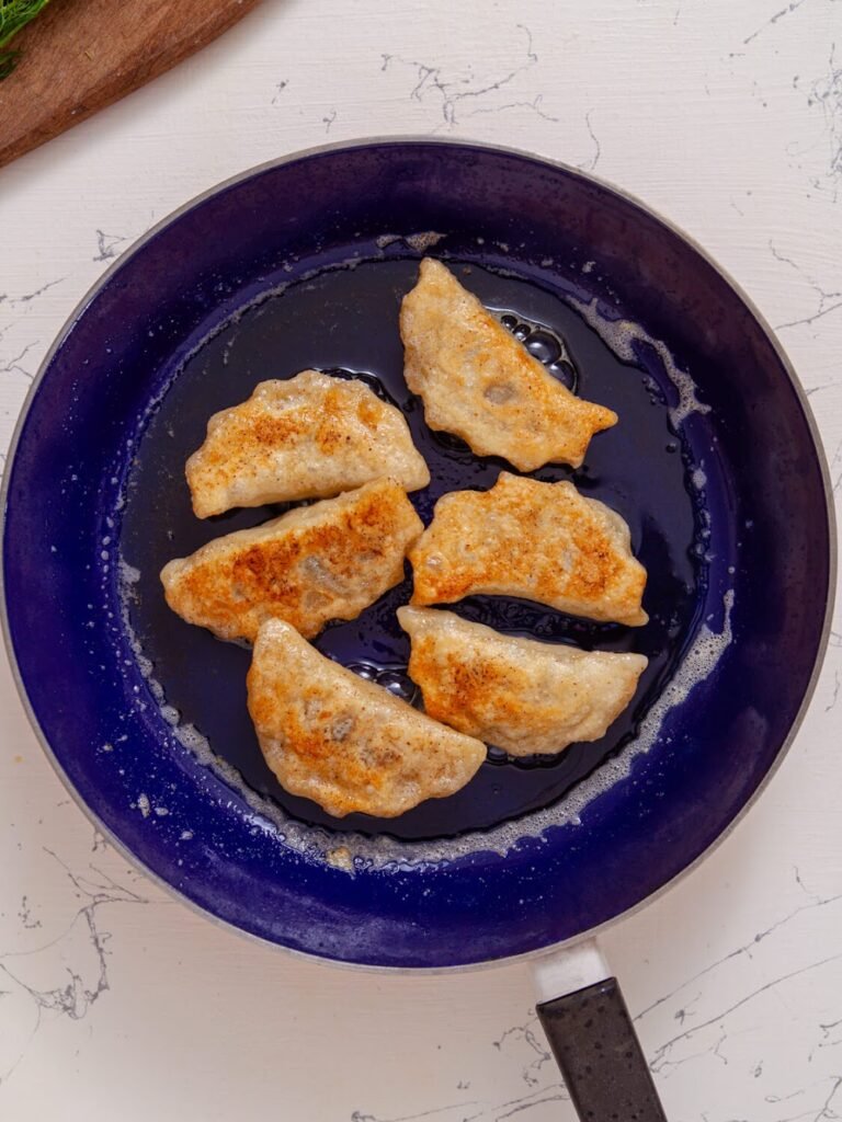 Step 8: Pan-Fry Until Golden -Potato Mushroom Pierogi