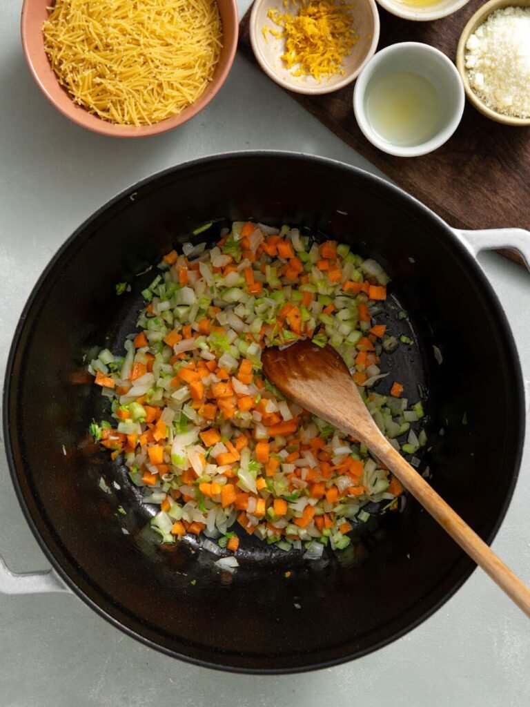 Step 2: Cook the Vegetables - Chicken Fideo Soup