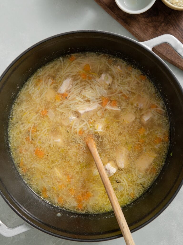 Step 7: Combine the Soup-Chicken Fideo Soup