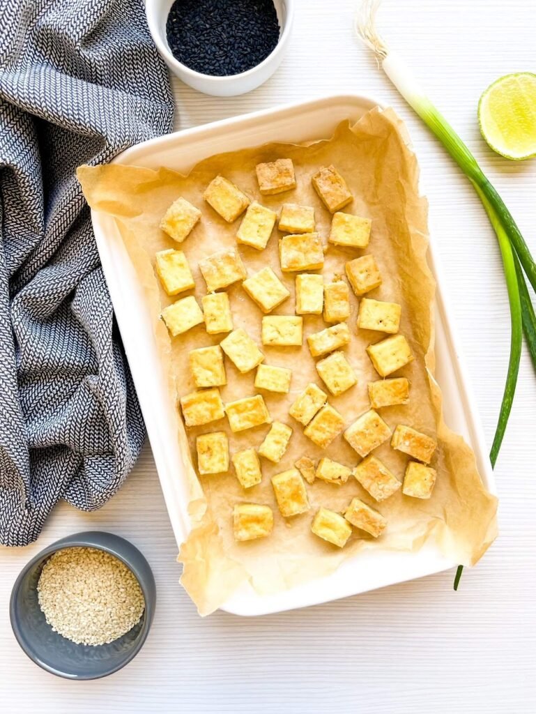 Step 3: Bake Until Golden - Sesame Tofu Bowl