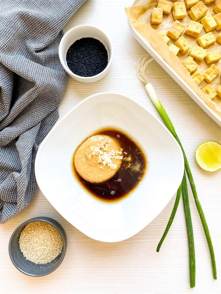 Step 4: Make the Peanut Lime Sauce - Sesame Tofu Bowl