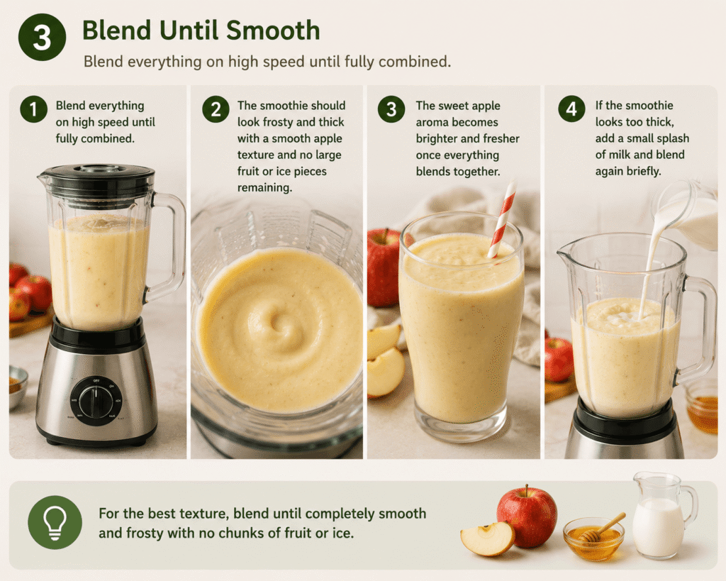 Step 3: Blend Until Smooth - Apple Milk Smoothie