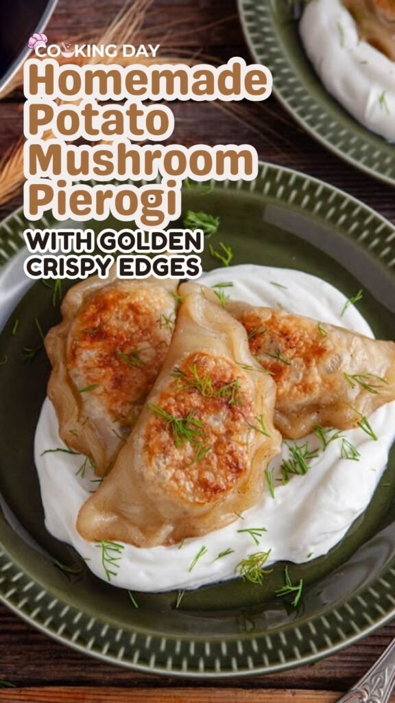 Homemade Potato Mushroom Pierogi with Golden Crispy Edges