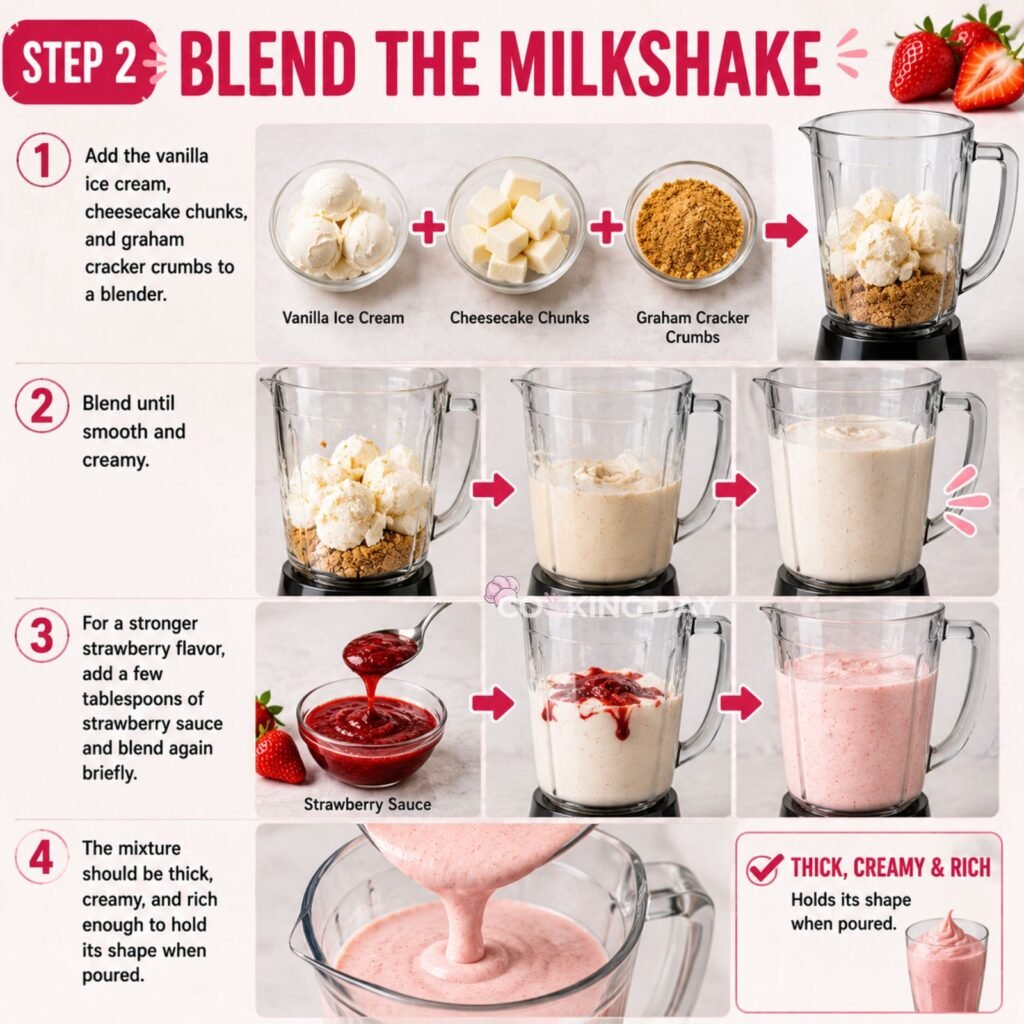 Blend the Milkshake - Strawberry Cheesecake Milkshake