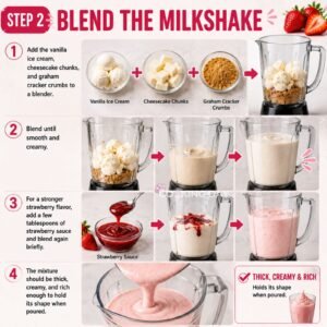 Blend the Milkshake - Strawberry Cheesecake Milkshake