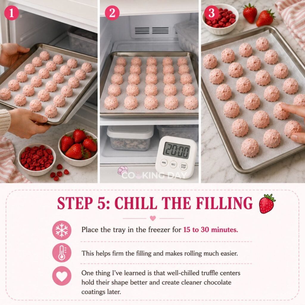 CHILL THE FILLING - STRAWBERRY CHEESECAKE TRUFFLES