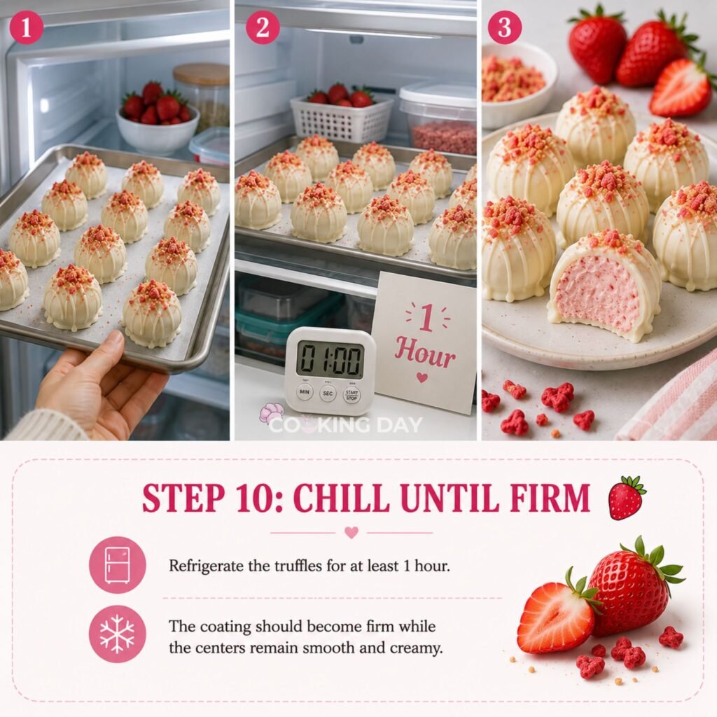 CHILL UNTIL FIRM - STRAWBERRY CHEESECAKE TRUFFLES