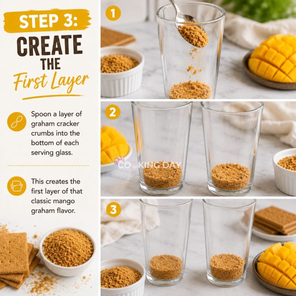 CREATE THE FIRST LAYER - MANGO GRAHAM SHAKE