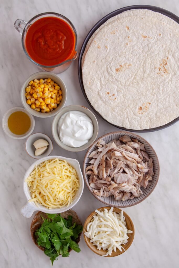 Ingredients for Cheesy Chicken Enchiladas