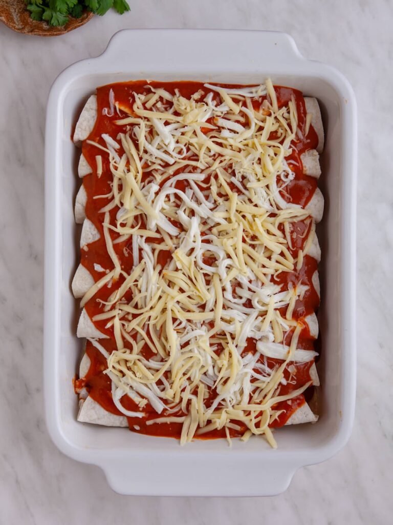 Add the remaining sauce and add cheese