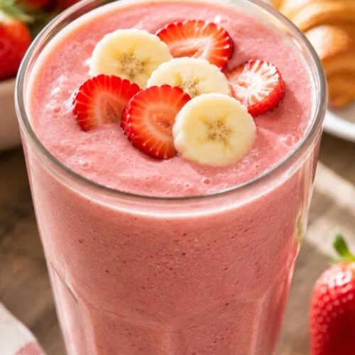 Creamy Banana Strawberry Smoothie