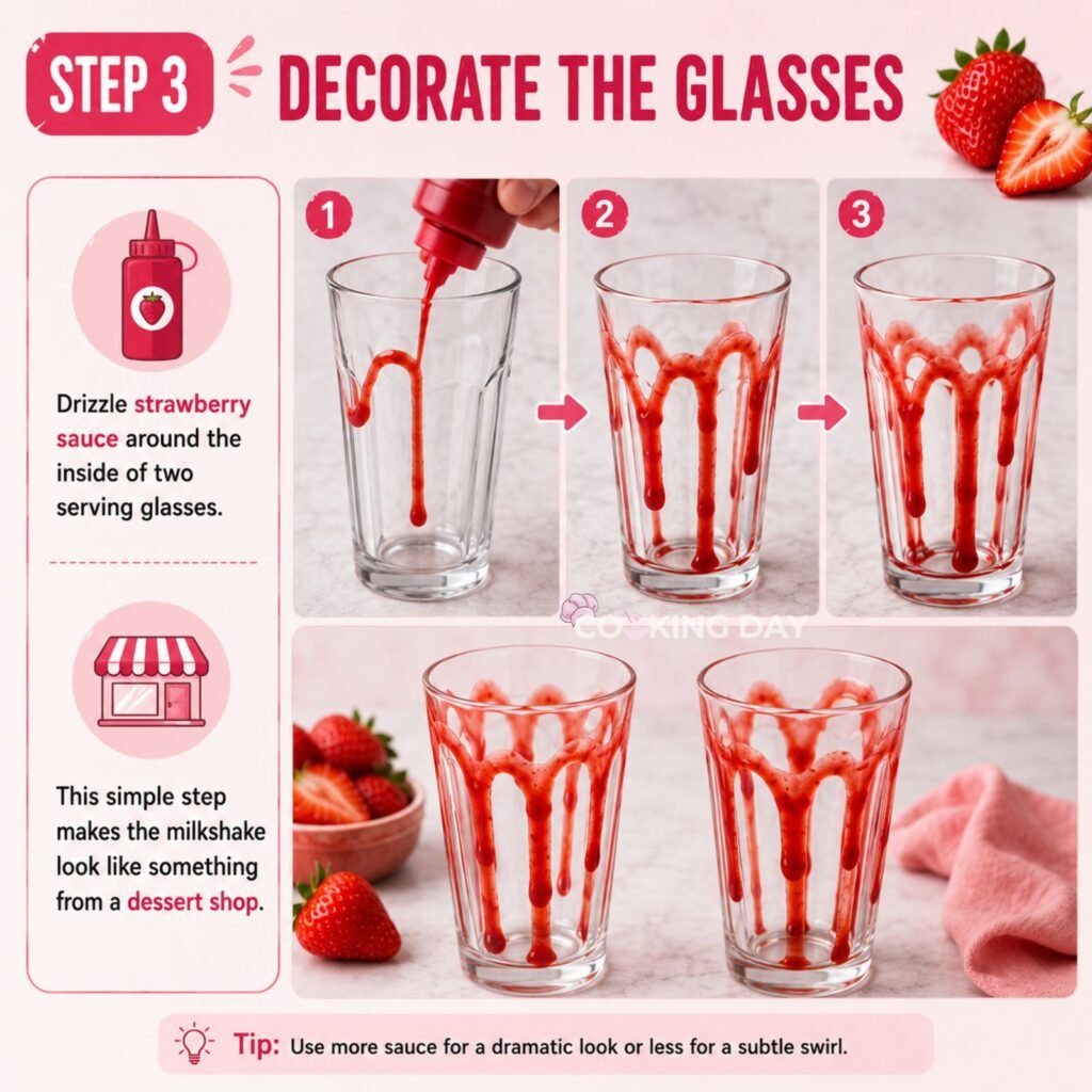 Decorate the Glasses - Strawberry Cheesecake Milkshake