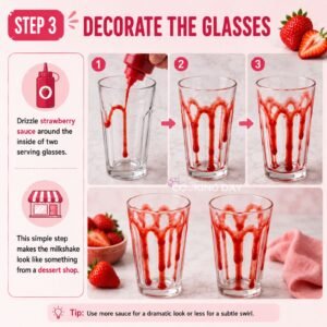 Decorate the Glasses - Strawberry Cheesecake Milkshake