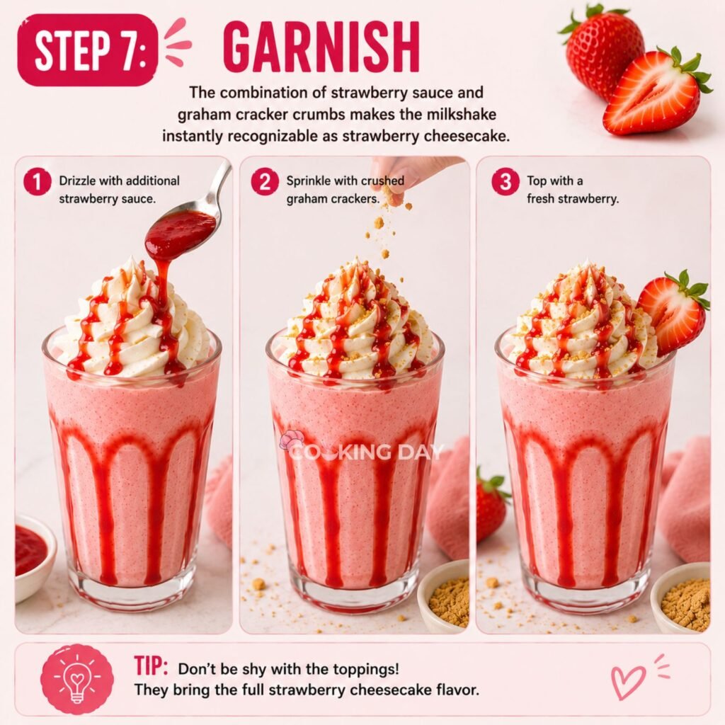 Garnish - Strawberry Cheesecake Milkshake
