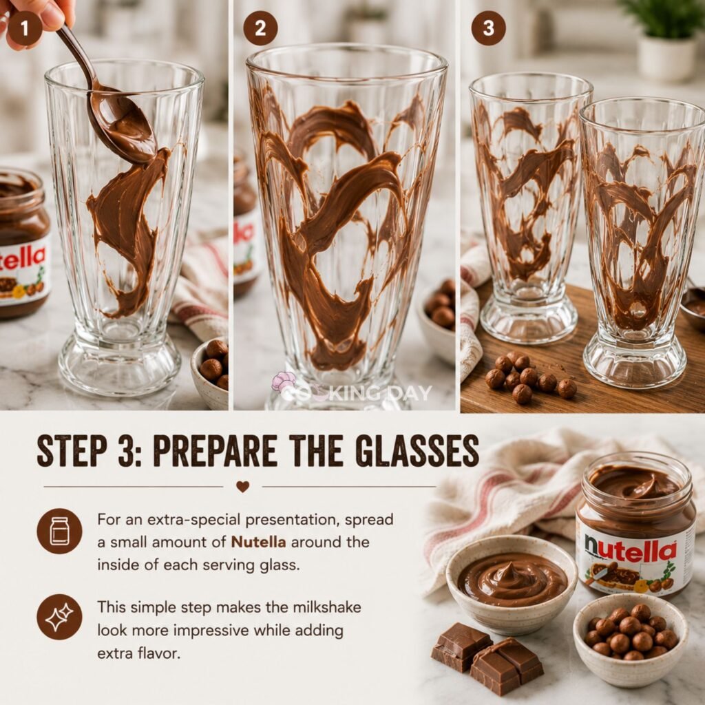 PREPARE THE GLASSES - NUTELLA MILKSHAKE