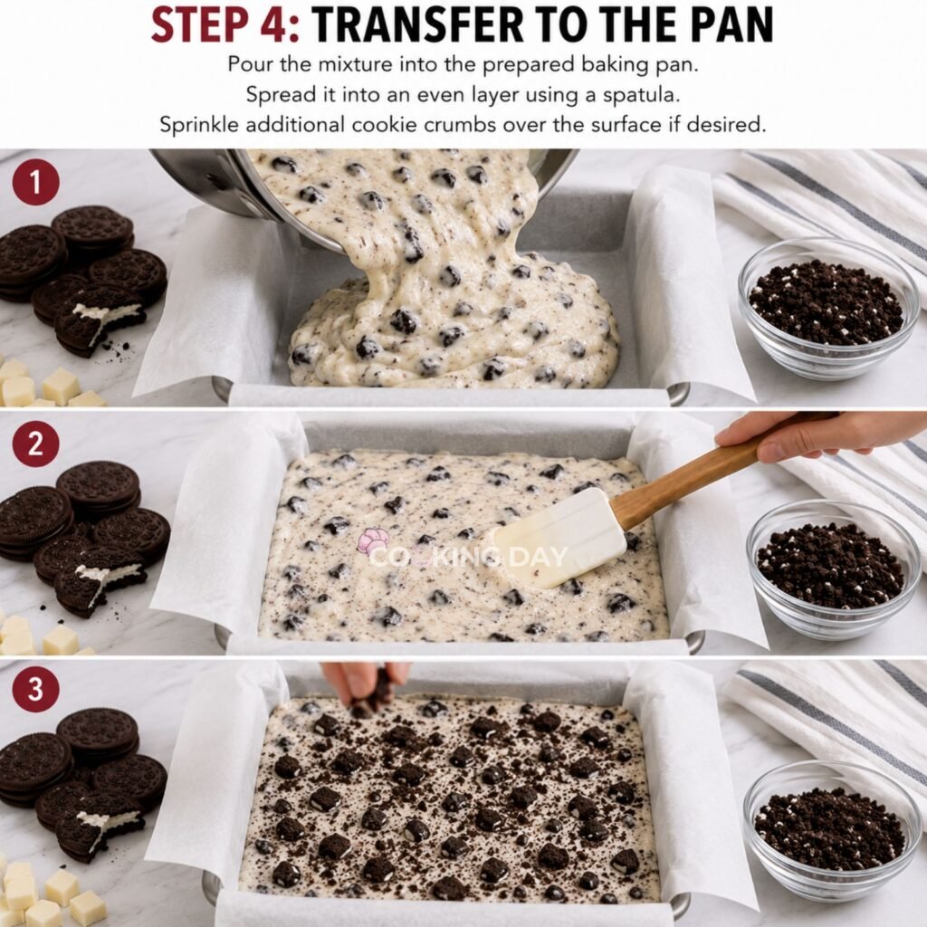 TRANSFER TO THE PAN - COOKIES AND CREAM FUDGE